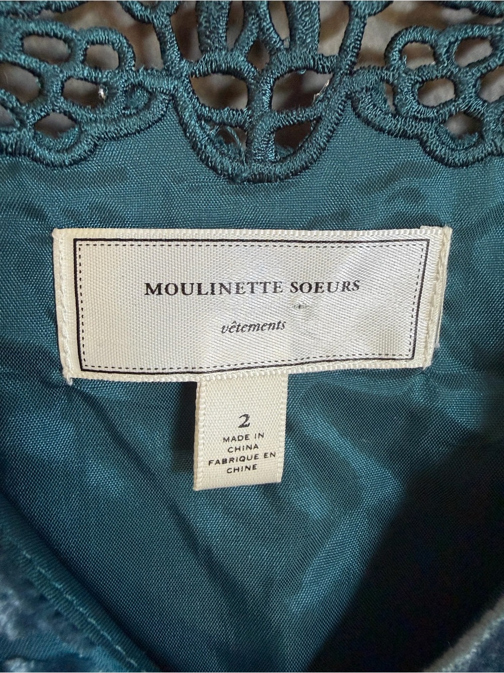NWOT Moulinette Soeurs Blue Velvet Floral Sleeveless Dress - Picture 5 of 7
